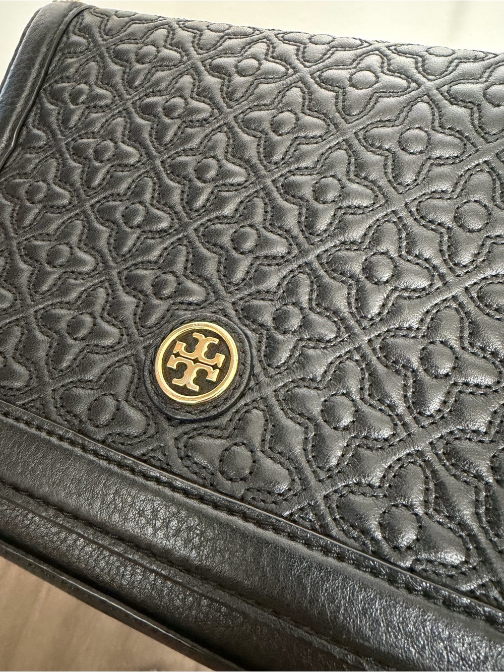Tory Burch Black Quilted Leather Shoulder Bag with Gold Hardware - Picture 8 of 13